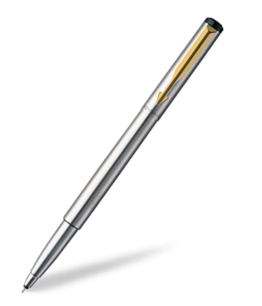 Parker Vector Stainless Steel Gold Trim Roller ball Pen + Key Chain (Pack of 1)
